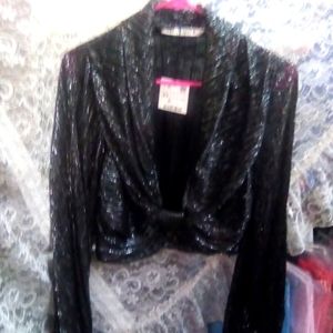 Zara Silver Methallic Long Sleeves Crop Top. NEW with TAG. SIZE XS.